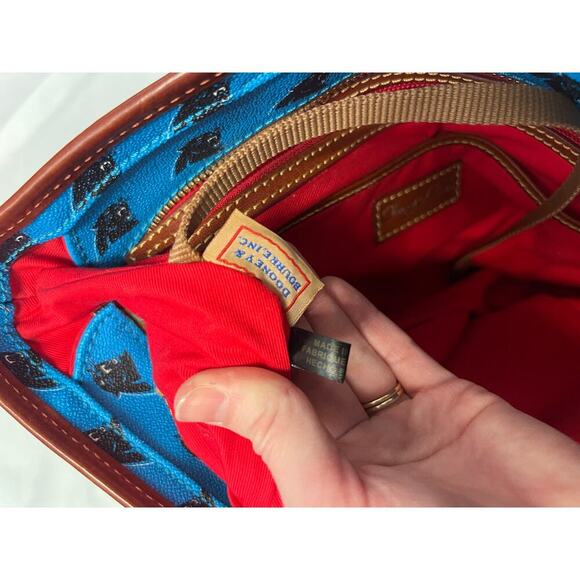 Dooney & Bourke Carolina Panther Blue Brown Leather Shoulder Tote Bag GS - Picture 9 of 10